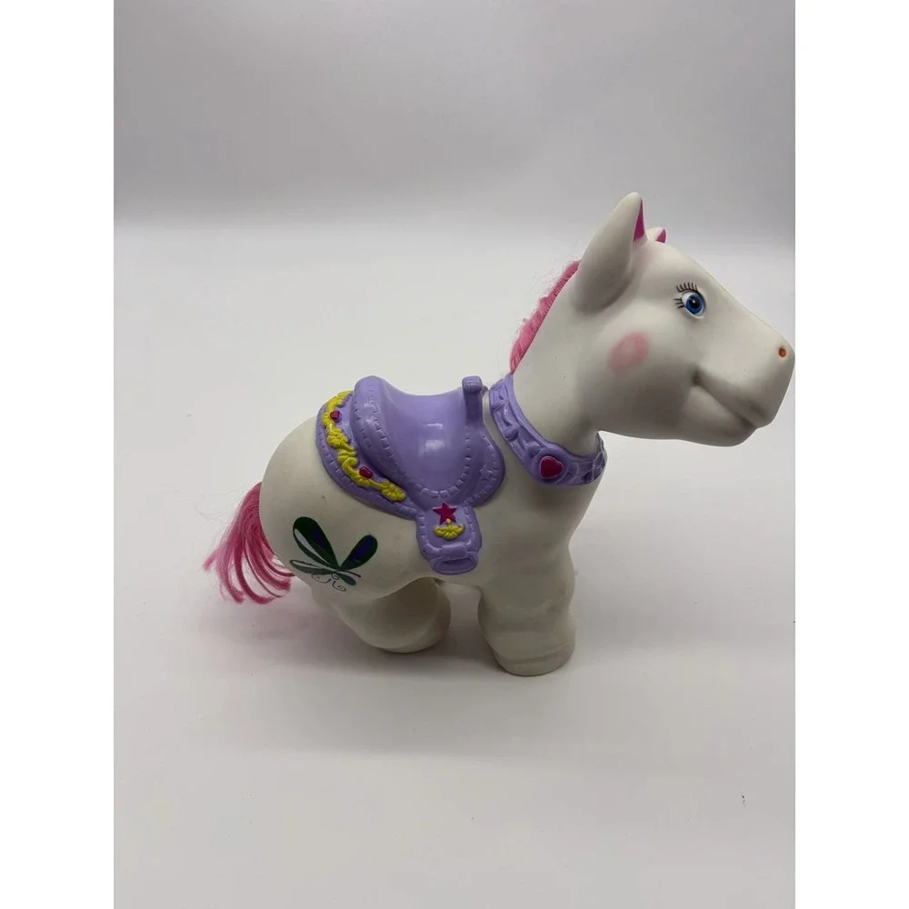 Vintage Large G1 My Little Pony Fakie White Horse‎ Floral Purple Rare HTF